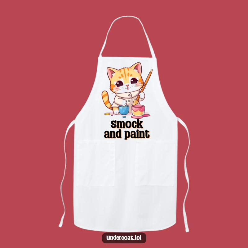 Funny Cat Artist Apron - Kitchen Smock, Perfect Humorous Cooking Gift