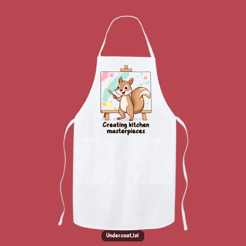 Funny Squirrel Artist Apron - Abstract Painting Kitchen Fun, Gift