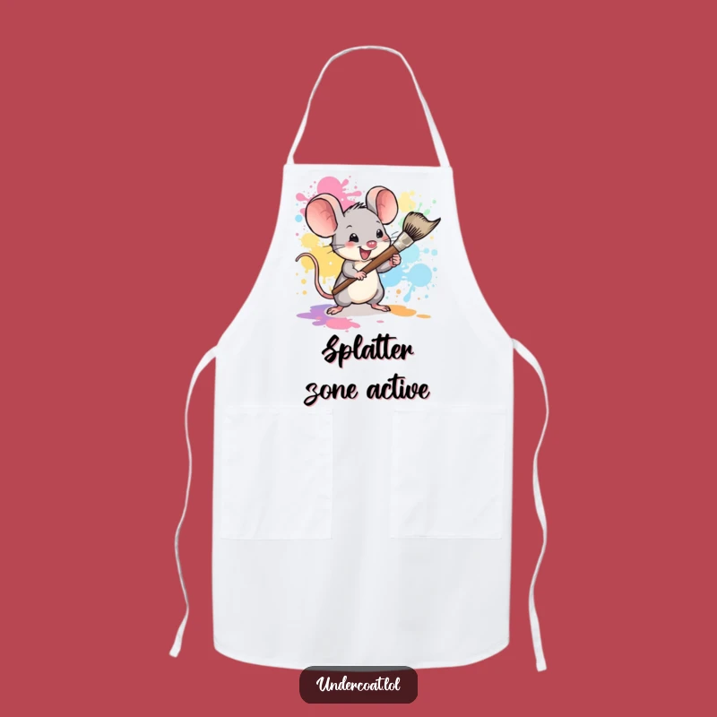 Funny Mouse Artist Apron: Tiny Painter Wear, Gift for Kitchen Fun