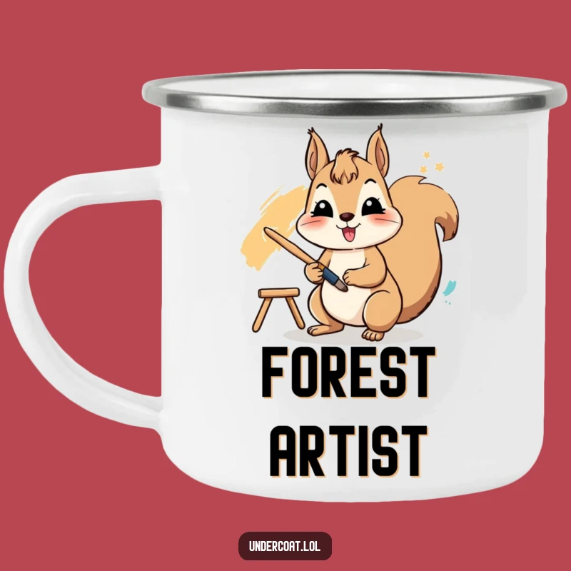 Funny Squirrel Artist Camping Mug - Durable Vibrant Fun, Outdoor Humorous Gift