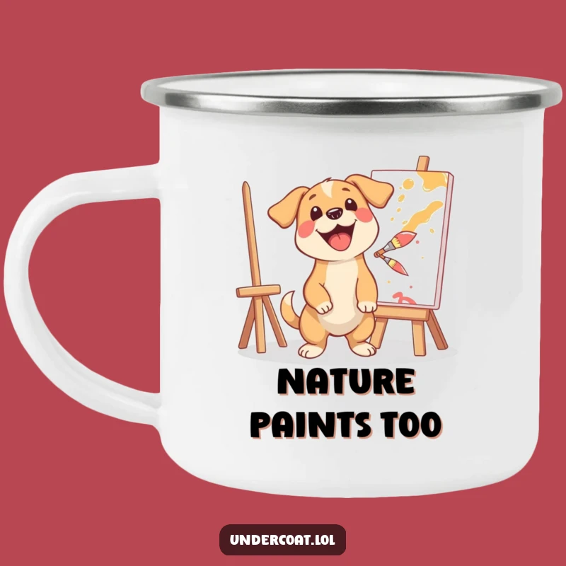 Funny Dog Artist Camping Mug - Durable Creative Fun, Outdoor Humorous Gift