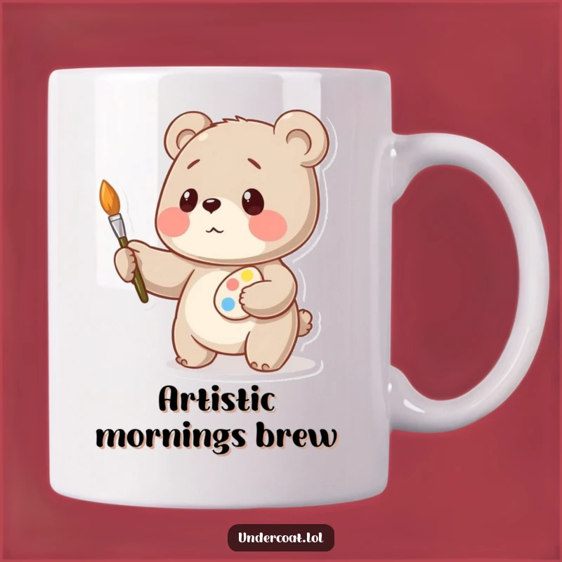 Funny Bear Artist Mug: Playful Painter Gift for Art Lovers