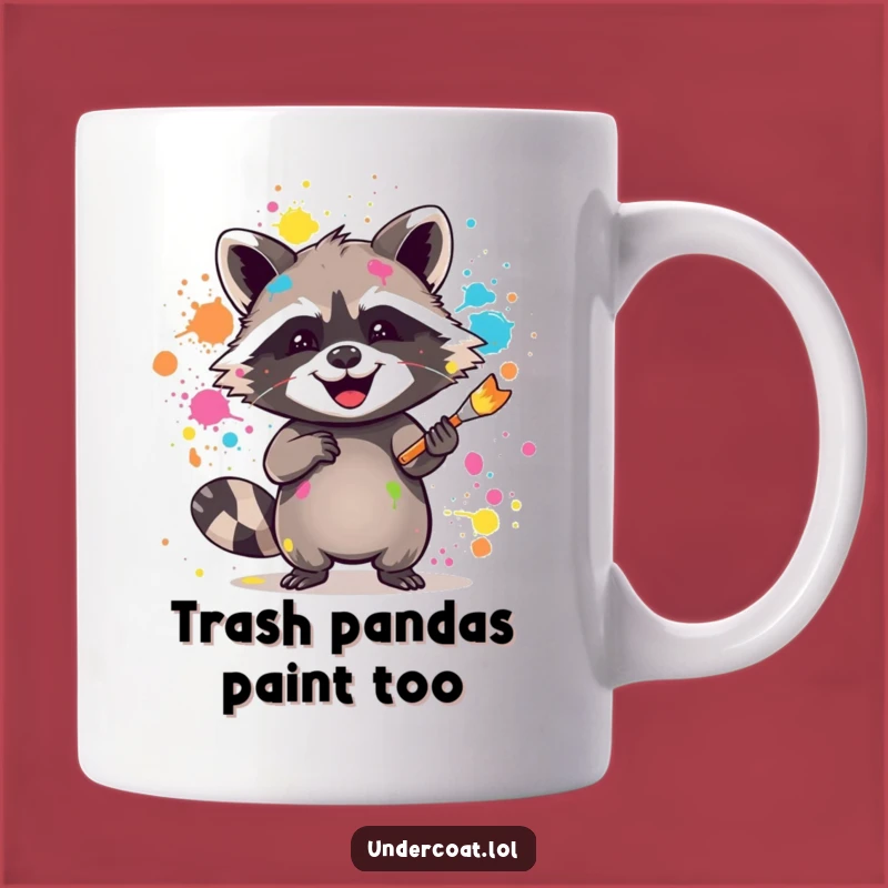 Funny Raccoon Artist Mug - Paint Splatter Fun, Messy Gift