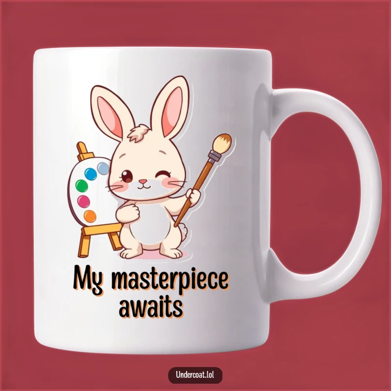 Funny Bunny Artist Mug: Curious Painter Bunny Gift for Art Lovers