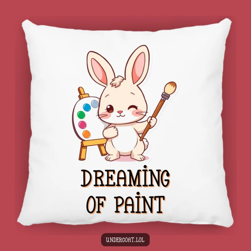 Funny Bunny Artist Pillow: Cozy Comfort for Your Creative Corner