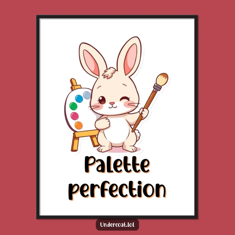 Funny Bunny Artist Digital Print: Instant Art for Your Creative Space