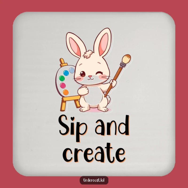 Funny Bunny Artist Coaster Set: Protect Surfaces with Artistic Flair