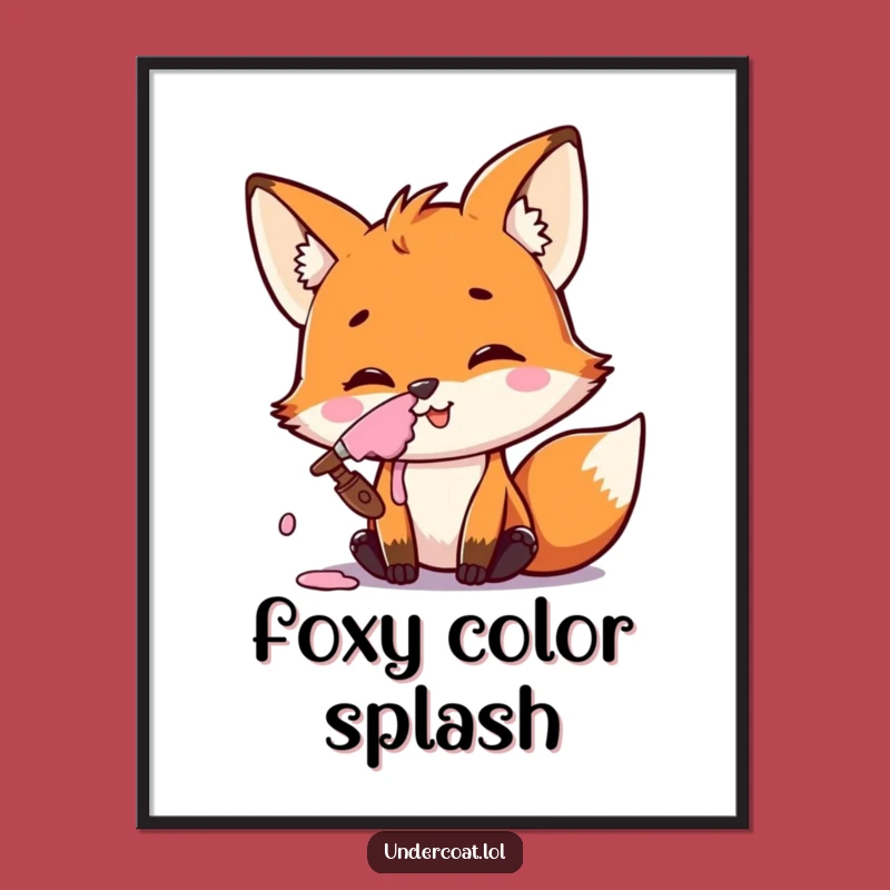 Funny Fox Artist Poster: Mischievous Art for Your Walls