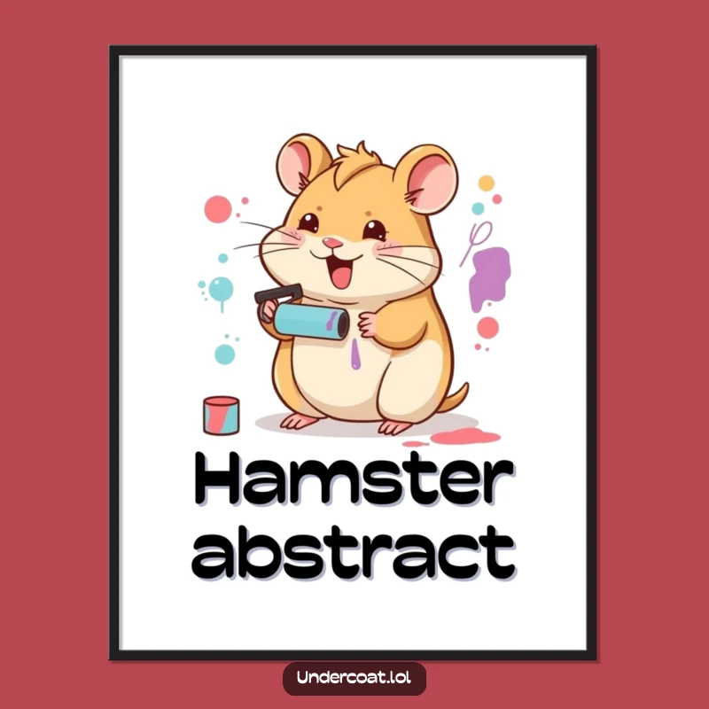 Funny Hamster Artist Poster: Adorable Art for Your Walls