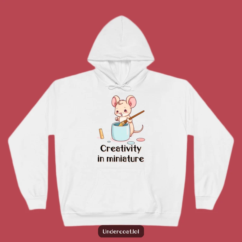 Funny Mouse Artist Hoodie - Tiny Painter Comfort, Gift