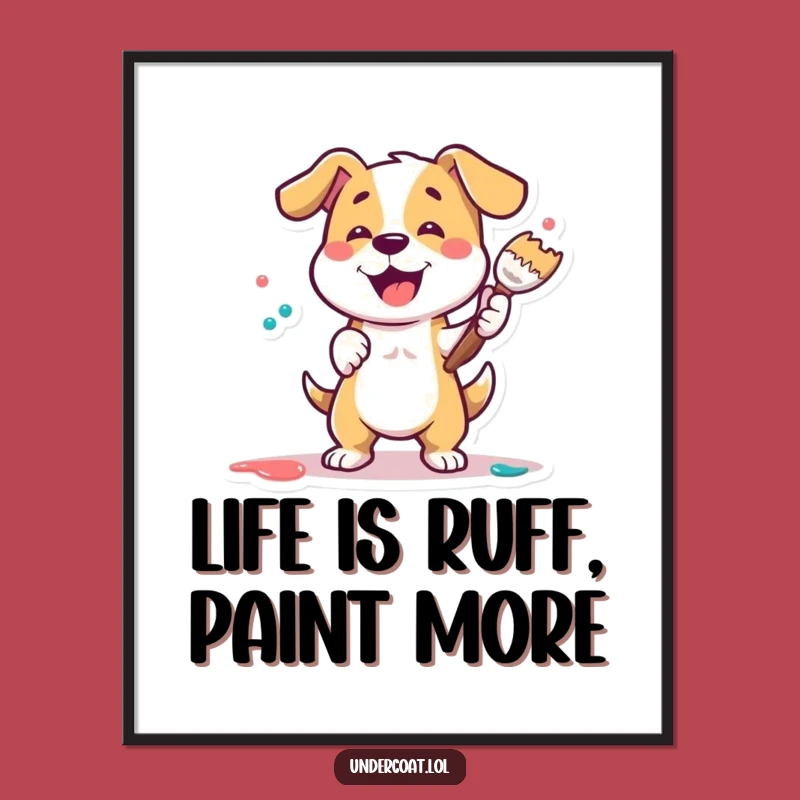 Free Printable Dog Painter Wall Art: Funny Downloadable Decor for Pet Lovers