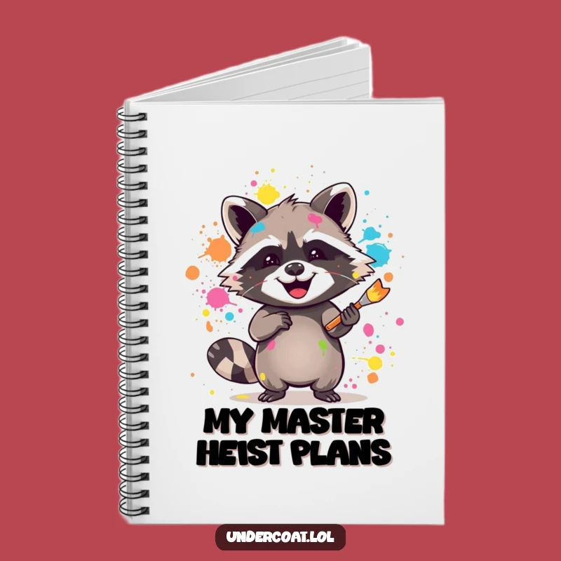 Funny Raccoon Artist Notebook - Paint Splatter Journal, Gift