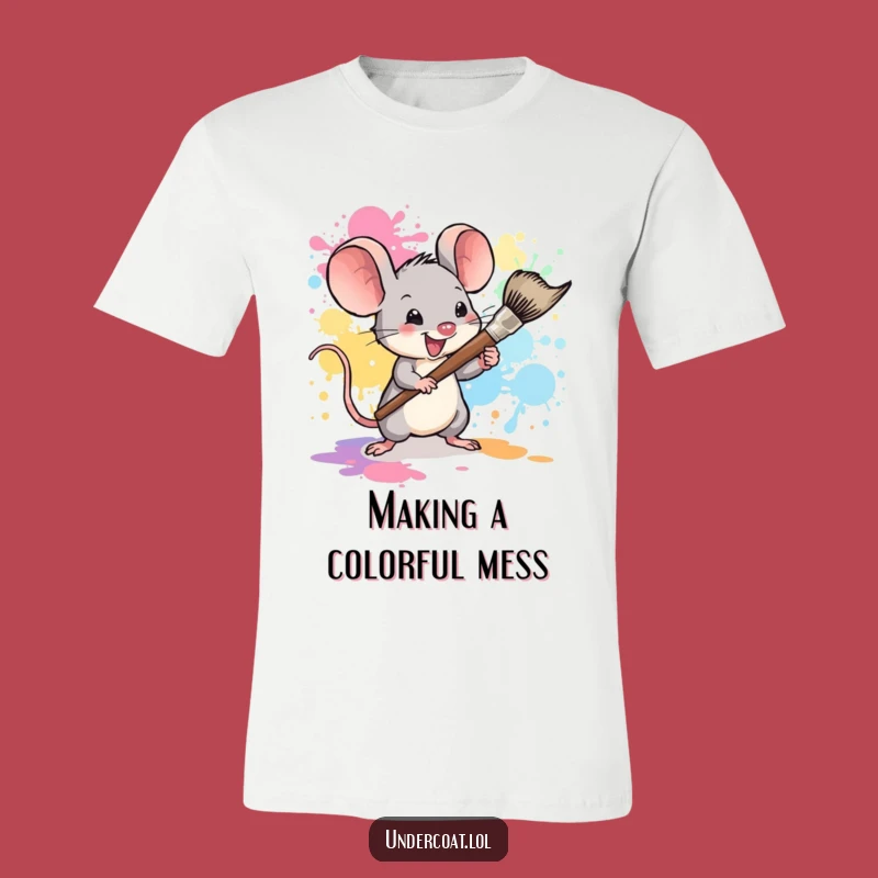 Funny Mouse Splatter T-Shirt: Tiny Painter Tee, Gift for Art Lovers