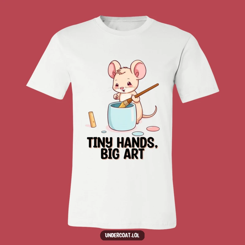 Funny Mouse Artist T-Shirt - Tiny Painter Tee, Gift