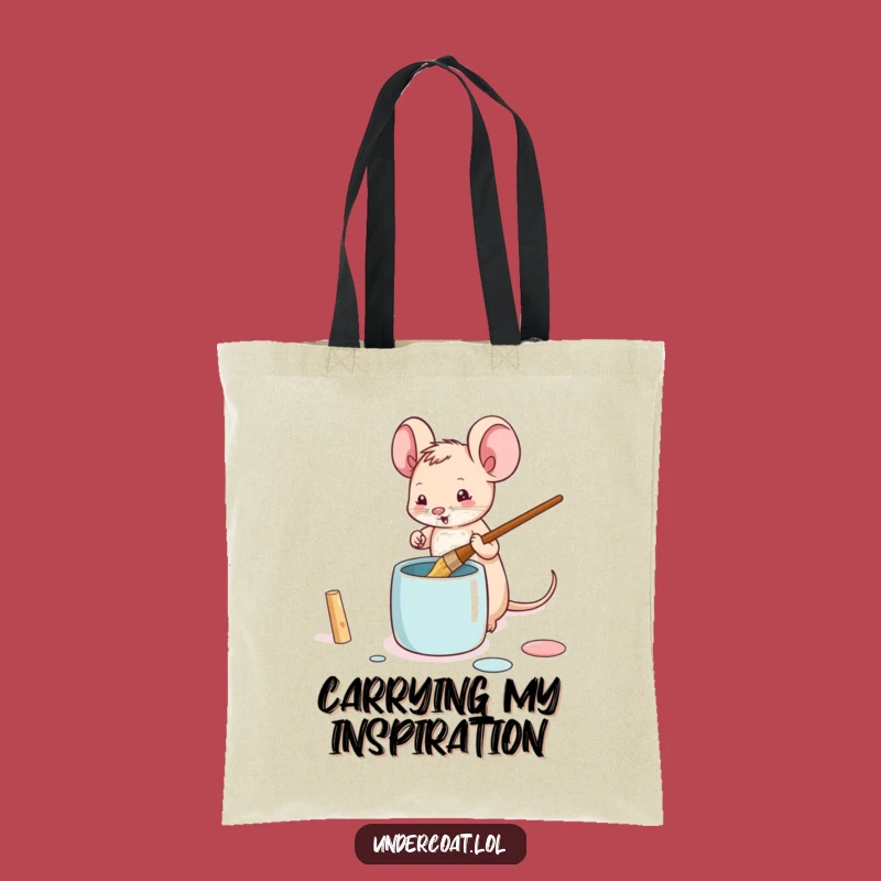 Funny Mouse Artist Tote Bag - Tiny Painter Carry-All, Gift